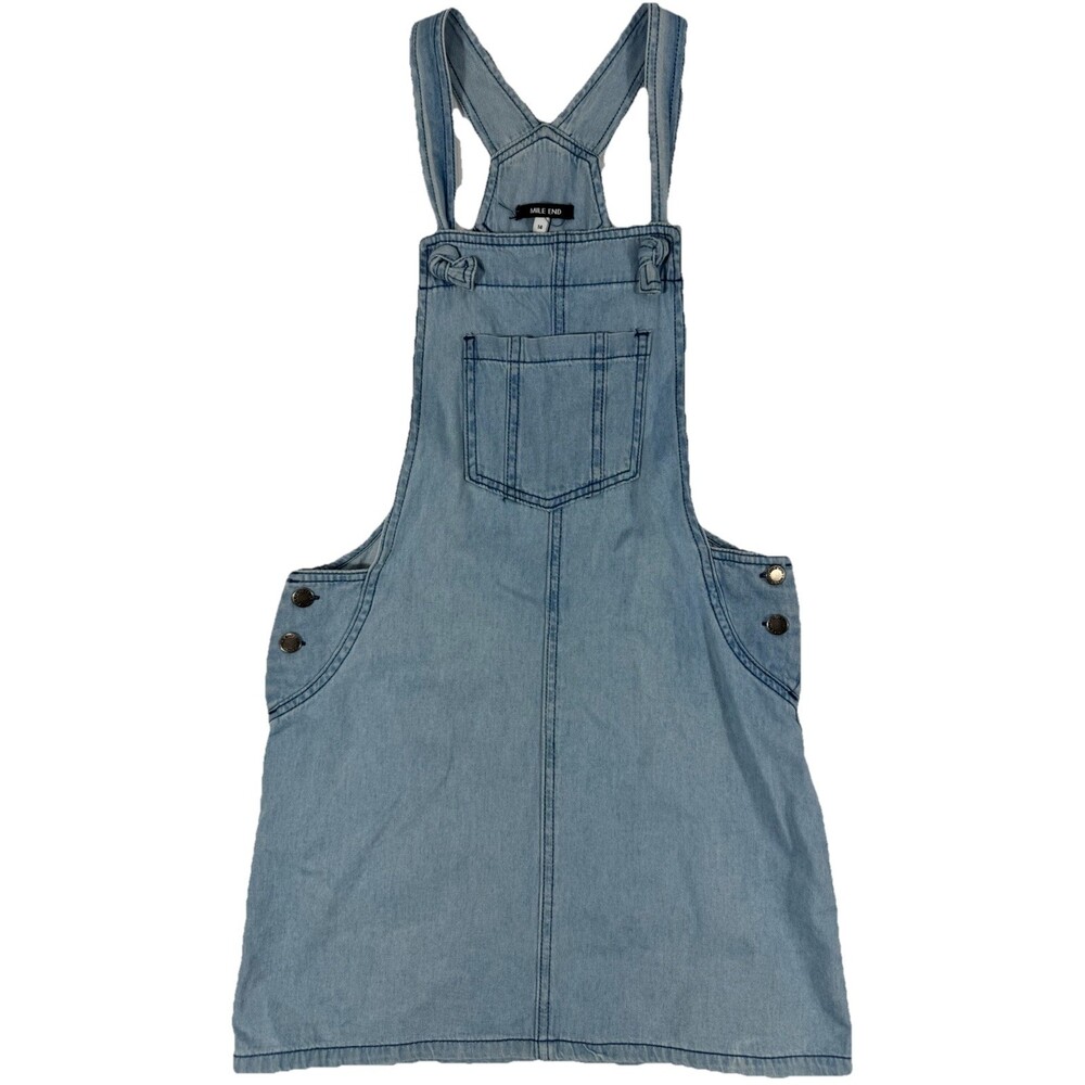Junior Mile End Denim Overall Dress Size 14 Light Wash‎ Pinafore Adj Straps